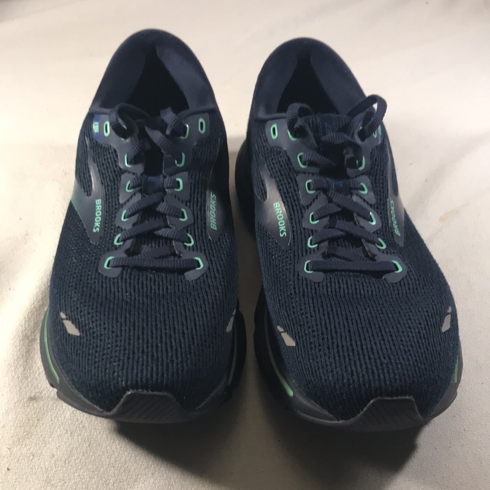 Brooks Ghost 15 Crown Blue/Black Men's Running Shoes with Teal Accents Sz 9 - Picture 2 of 8